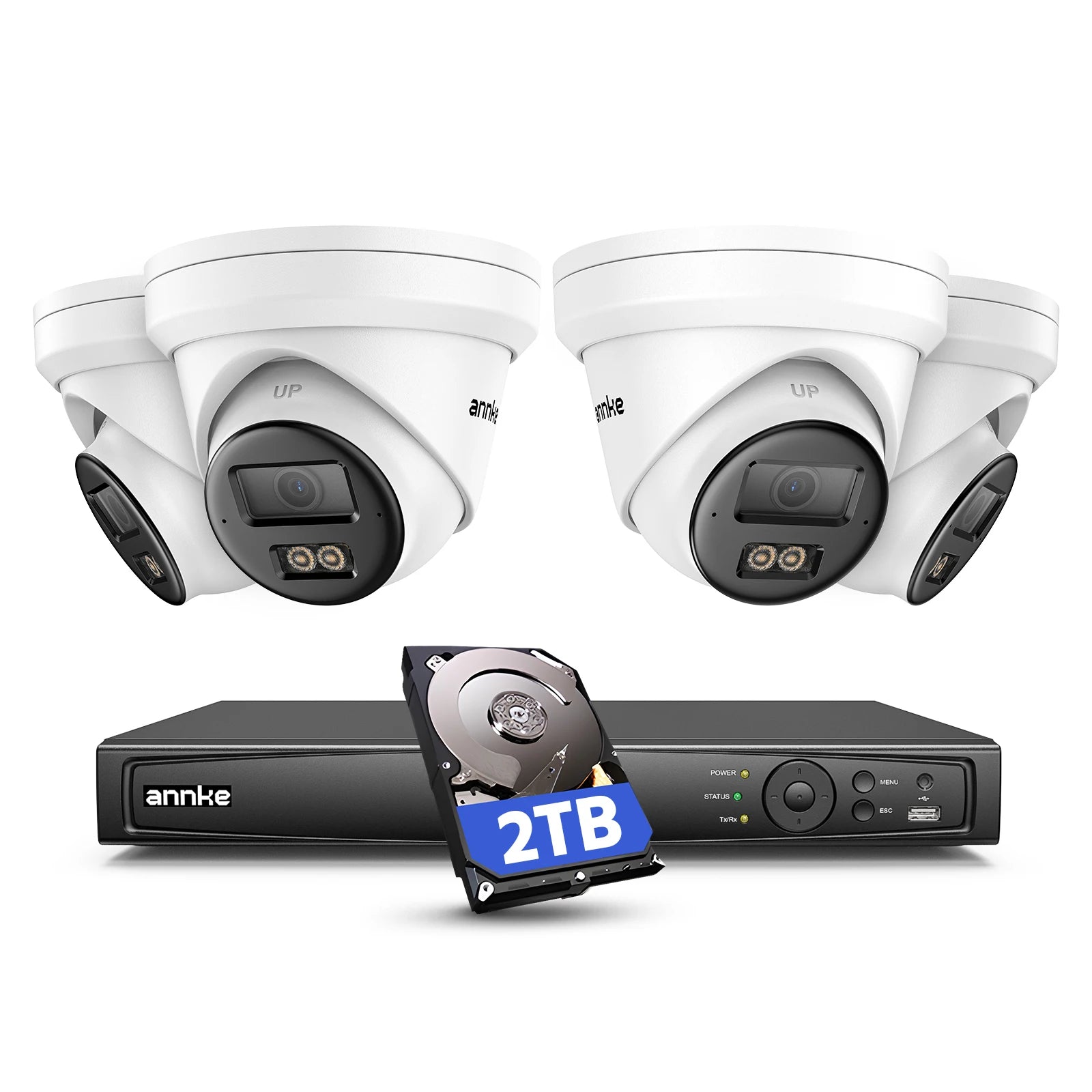 ANNKE 8MP AI PoE NVR Kit with 4 Outdoor Cameras, 8CH 4K