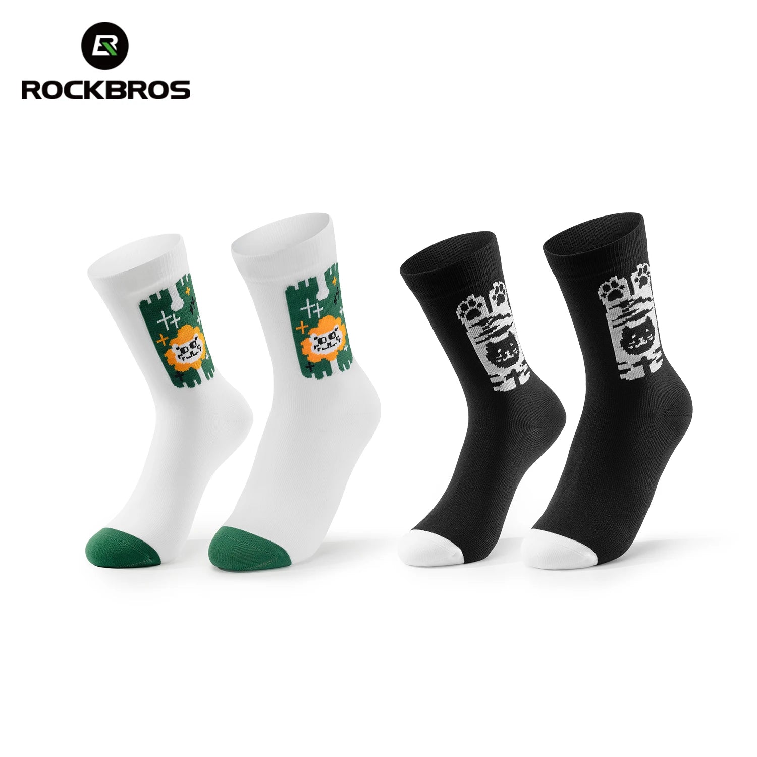 Breathable Compression Cycling Socks with Non-Slip Grip (2 Pairs)