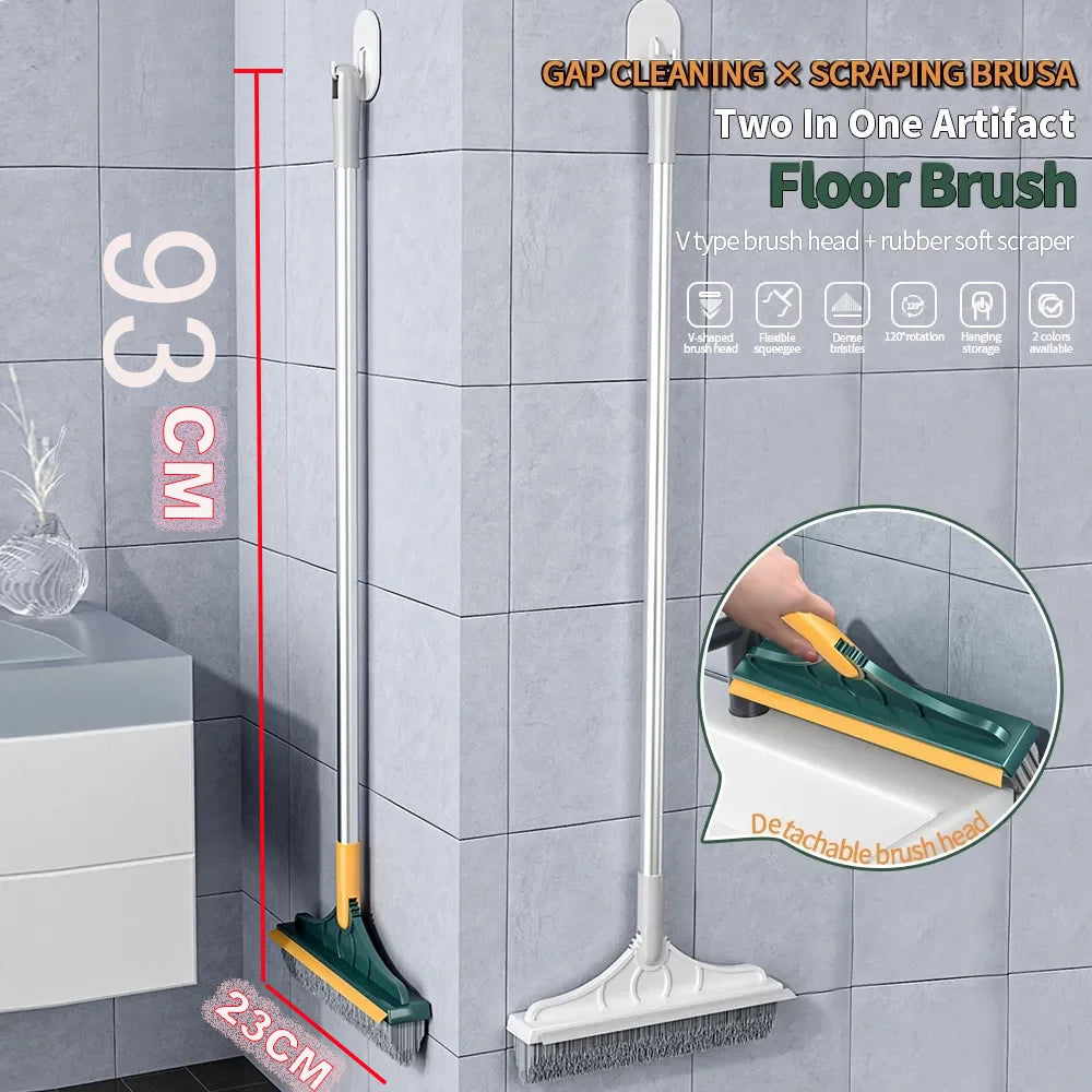 3 In 1 Cleaning Brush Cleaner Brush For Cleaning Bathroom Brush With Long Handle Rotating Floor Brush Crevice Brush 