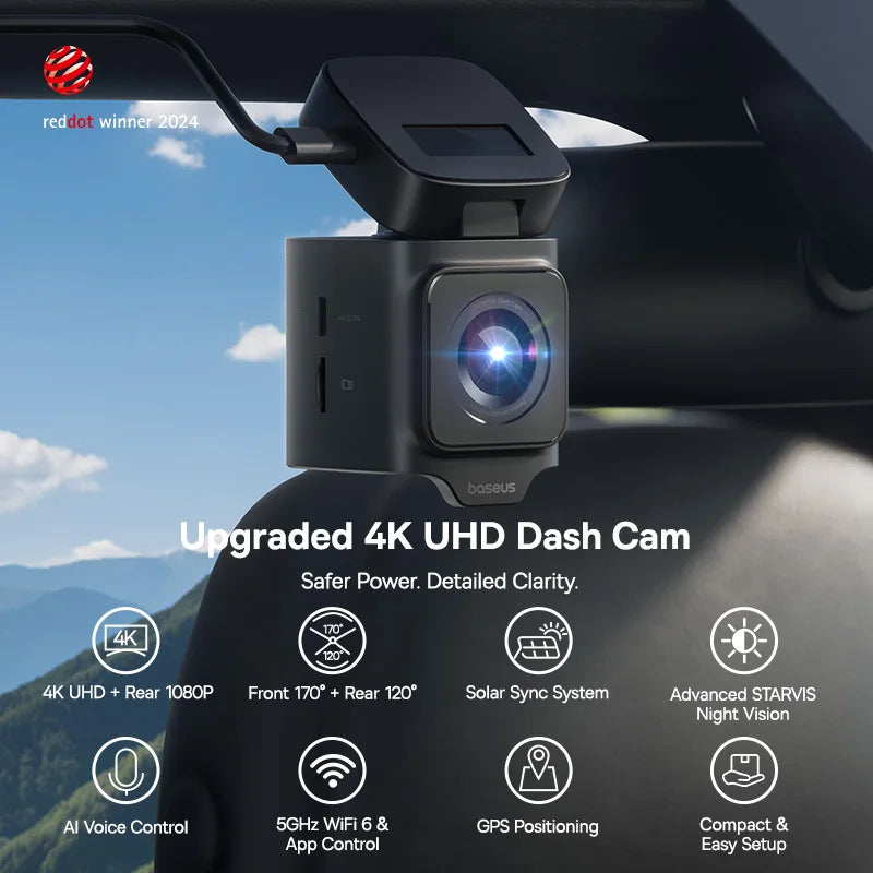 4K UHD kamera do auta se senzorem Sony, WiFi 6 a GPS záznamem
