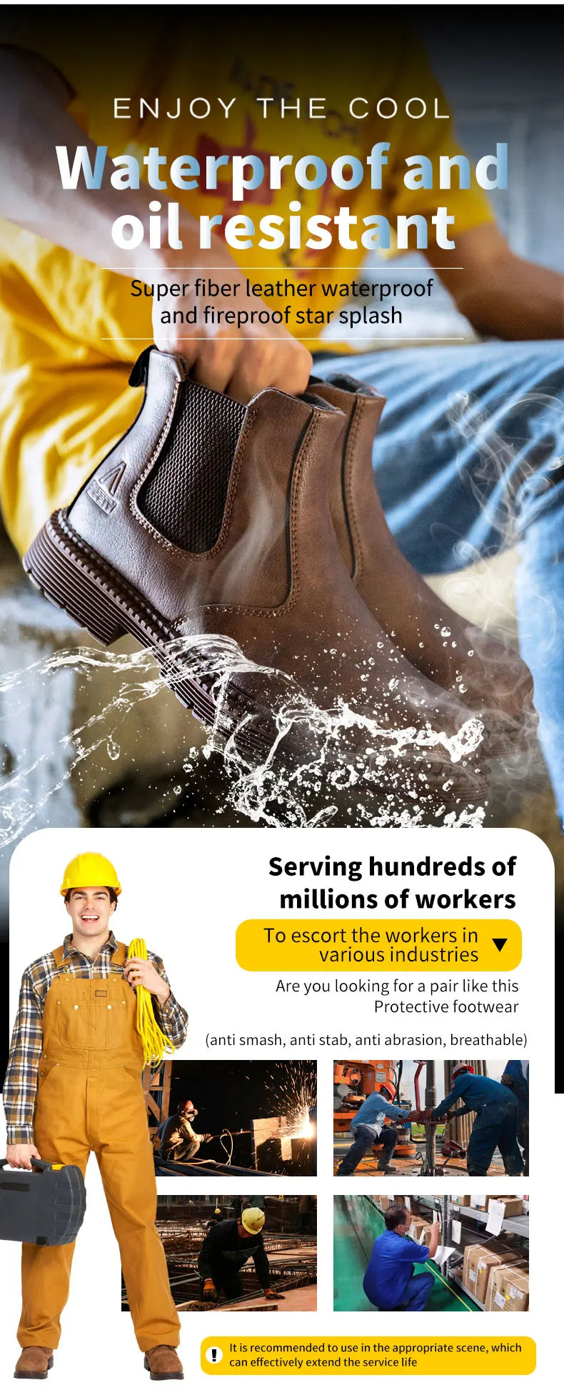 Men Lerther Work Boots Indestructible Safety Shoes Men Steel Toe Puncture-Proof Work Sneakers Male Work Shoes
