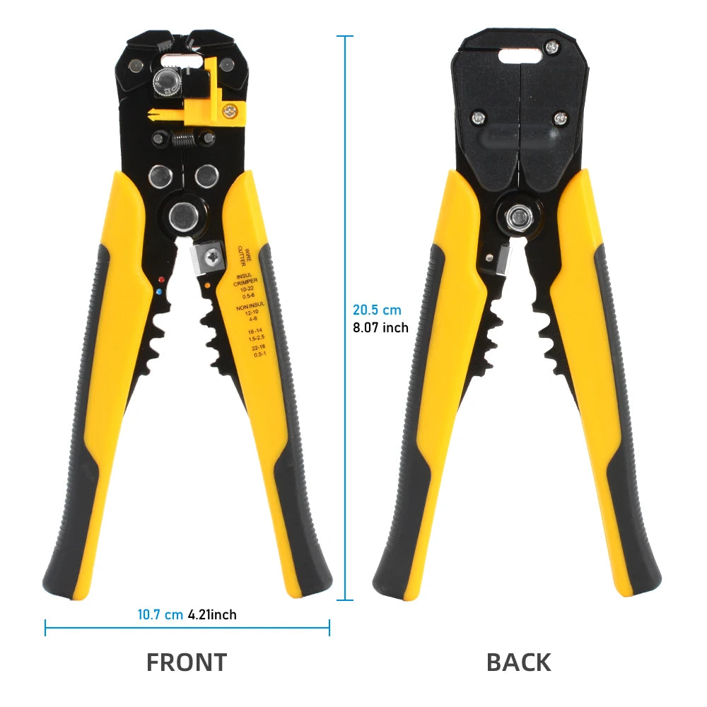 Adjustable Wire Stripping, Cutting and Crimping Pliers