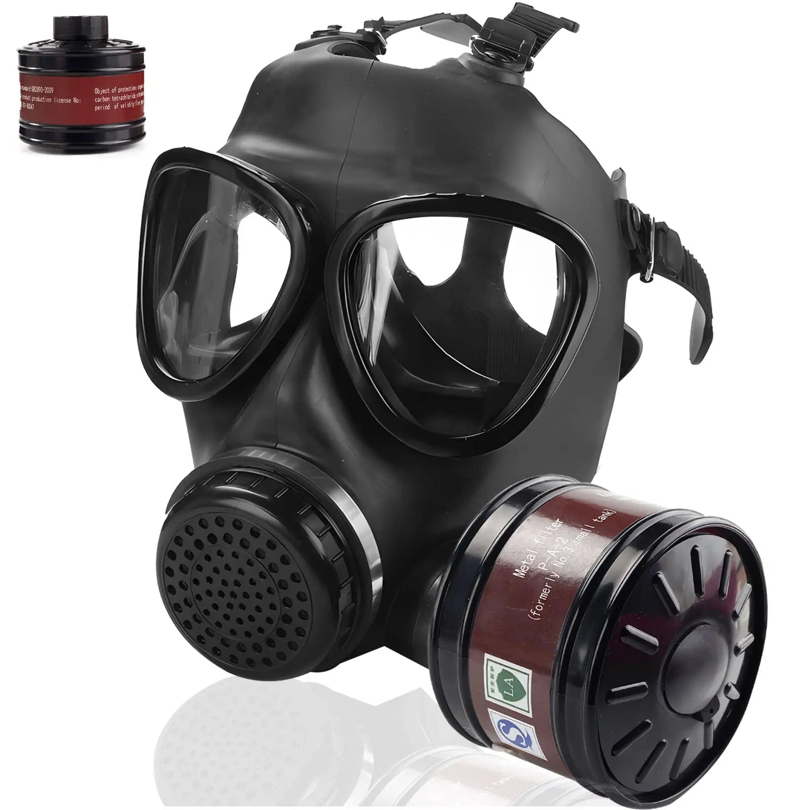 Full Face Gas Mask with 40mm Filter and Activated Carbon