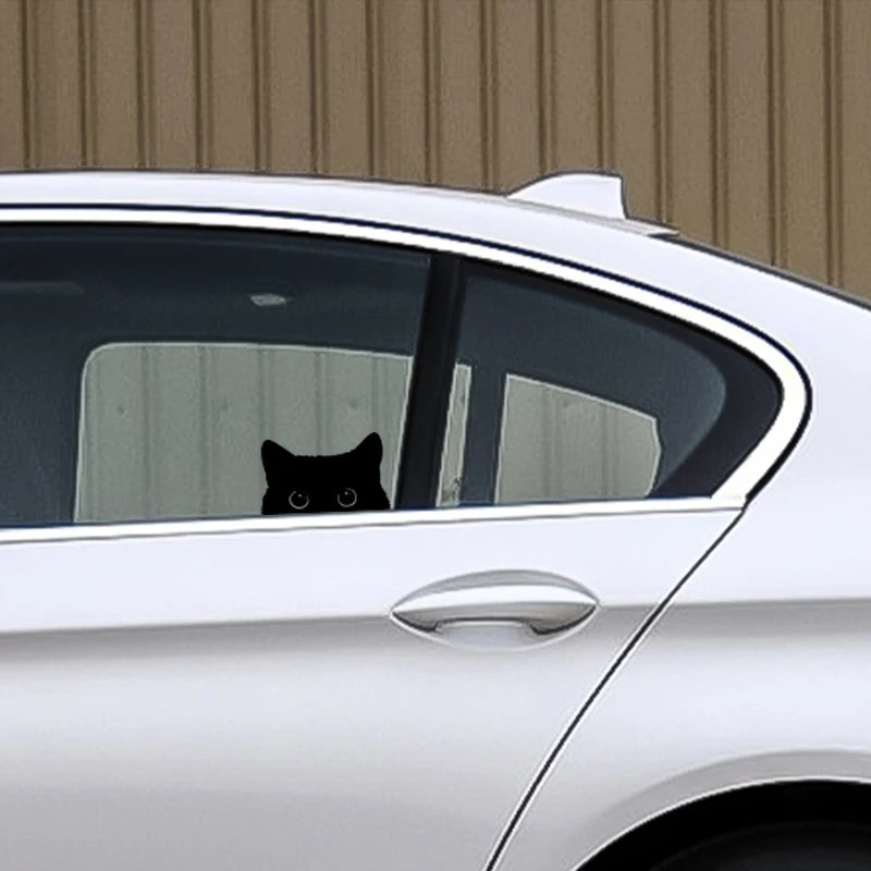 1 Stück heißer Autoaufkleber Zubehör „Arme Katze stiehlt mit großen Augen“ Uhr Vinyl Auto Styling Abdeckung wasserdichtes PVC