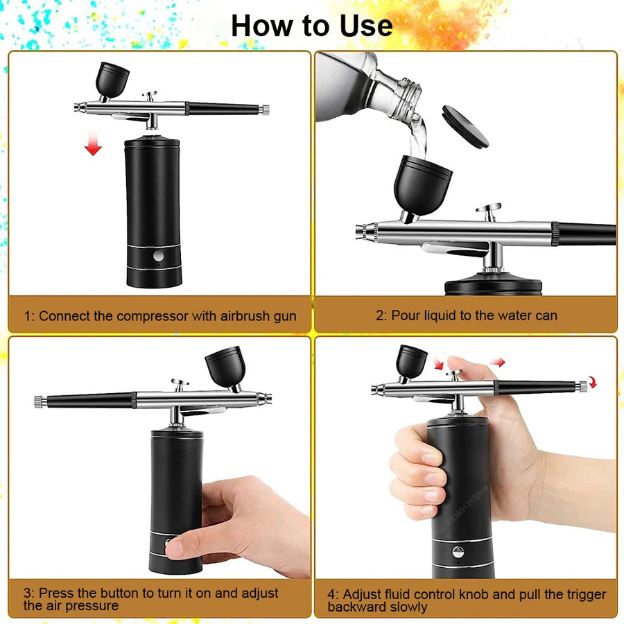 High Pressure Nano Hydration Oxygen Injection Instrument Handheld Facial Spray Gun Essence Introduction Home Atomizer Instrument 