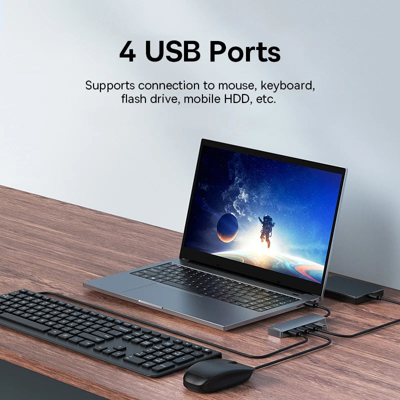 Four-Port USB 3.0 Hub with USB-A Connection