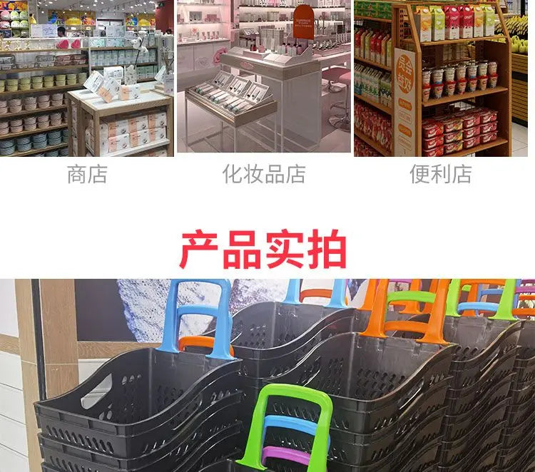 Supermarket shopping trolley high back basket hand pull shopping basket trolley shopping cart