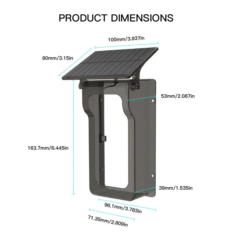 Outdoor Wireless Video Doorbell with Solar Rain Cover Camera IP65 Waterproof Digital Door Monitoring Smart Home Video Intercome