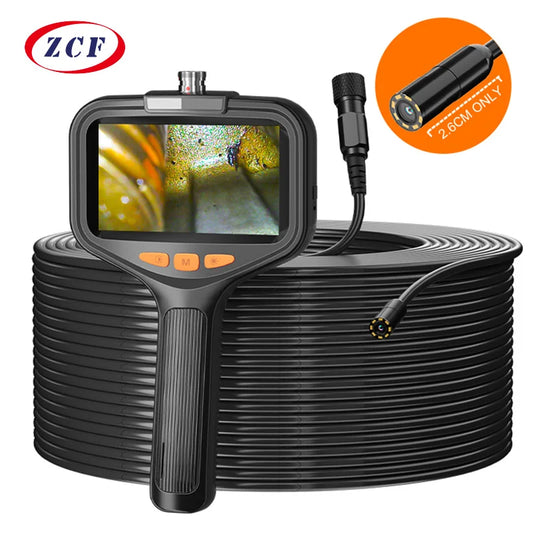 Handheld Endoscope Camera 4.3 Inch Screen 2-100 Meter Rigid Cable HD1080P 8MM/5.5MM Front SIde Lens Pipe Inspection Borescope Spy-shop.com