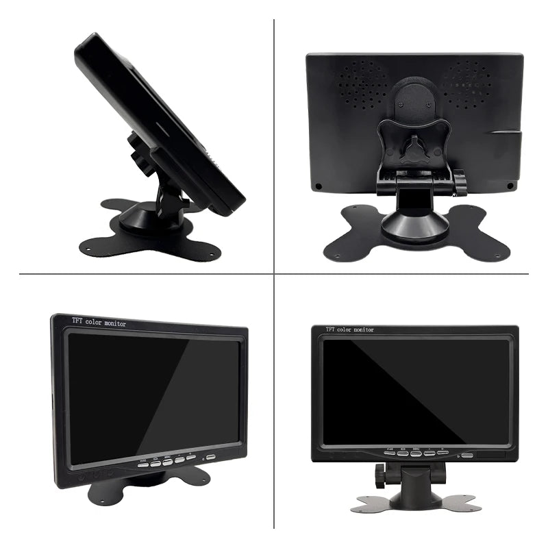 SINOVCLE 7 Inch Car Monitor Screen Rear View Camera HD Digital 2 Way Video Input Rearview Image 9V-36V TFT LCD Parking System 