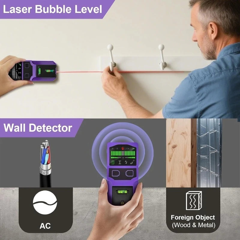 Wall Scanner with Cross-Line Laser Level