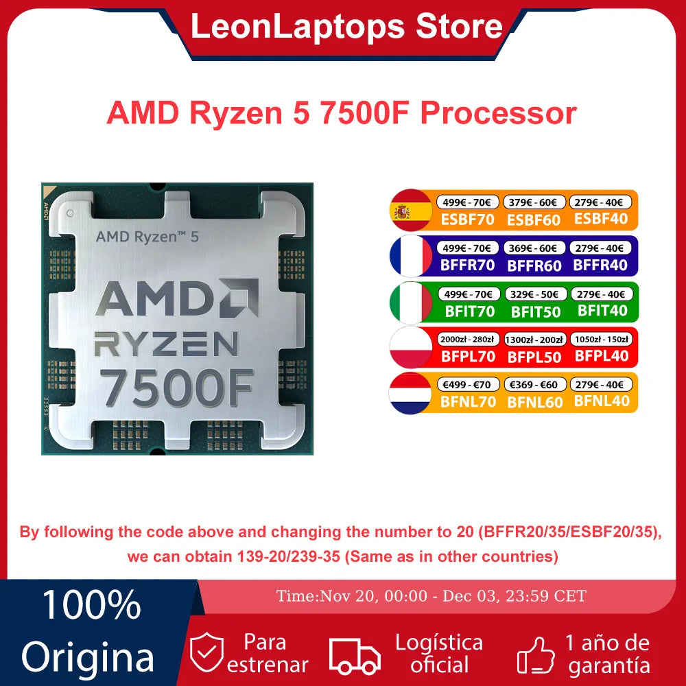 AMD Ryzen 5 7500F Desktop Processor