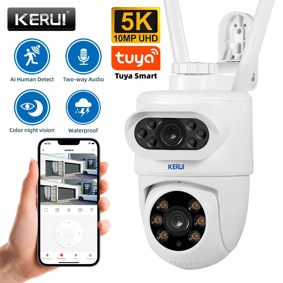 KERUI 10MP Dual Lens WiFi PTZ Outdoor Security Camera