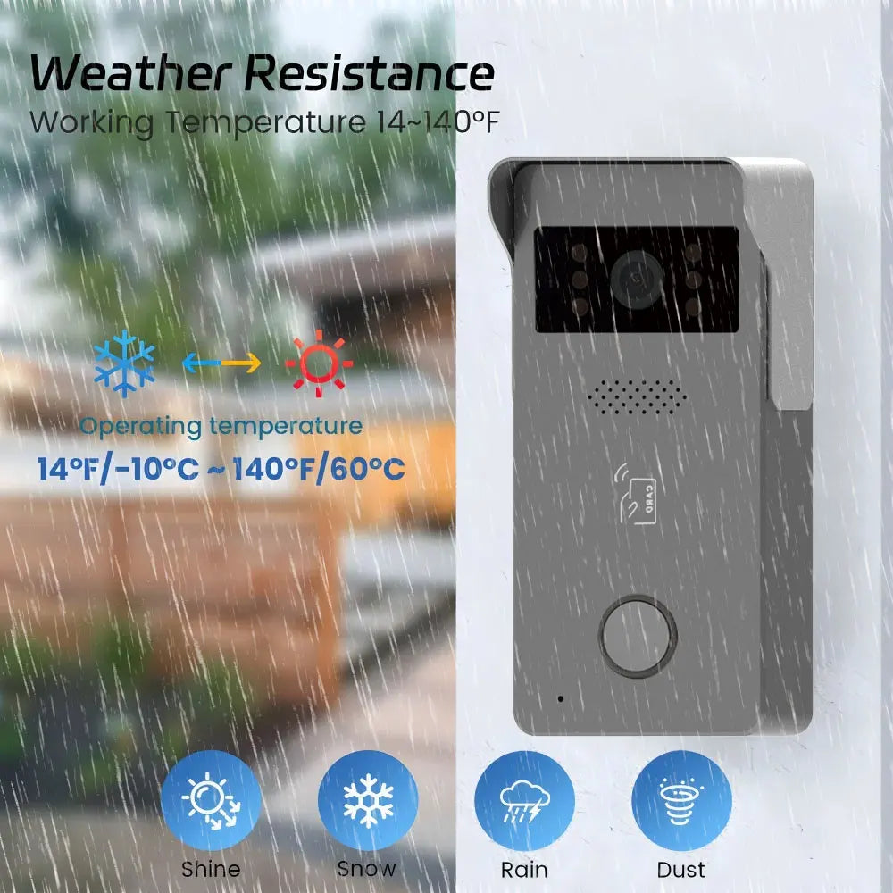 2 Wire Smart Home Tuya Wifi 1080P Video Intercom Video Door Phone 7'' Color Touch Screen Camera Doorbell Door Security System Spy-shop.com