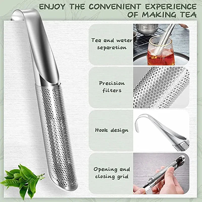 Stainless-Steel Tube Tea Infuser and Brush Options