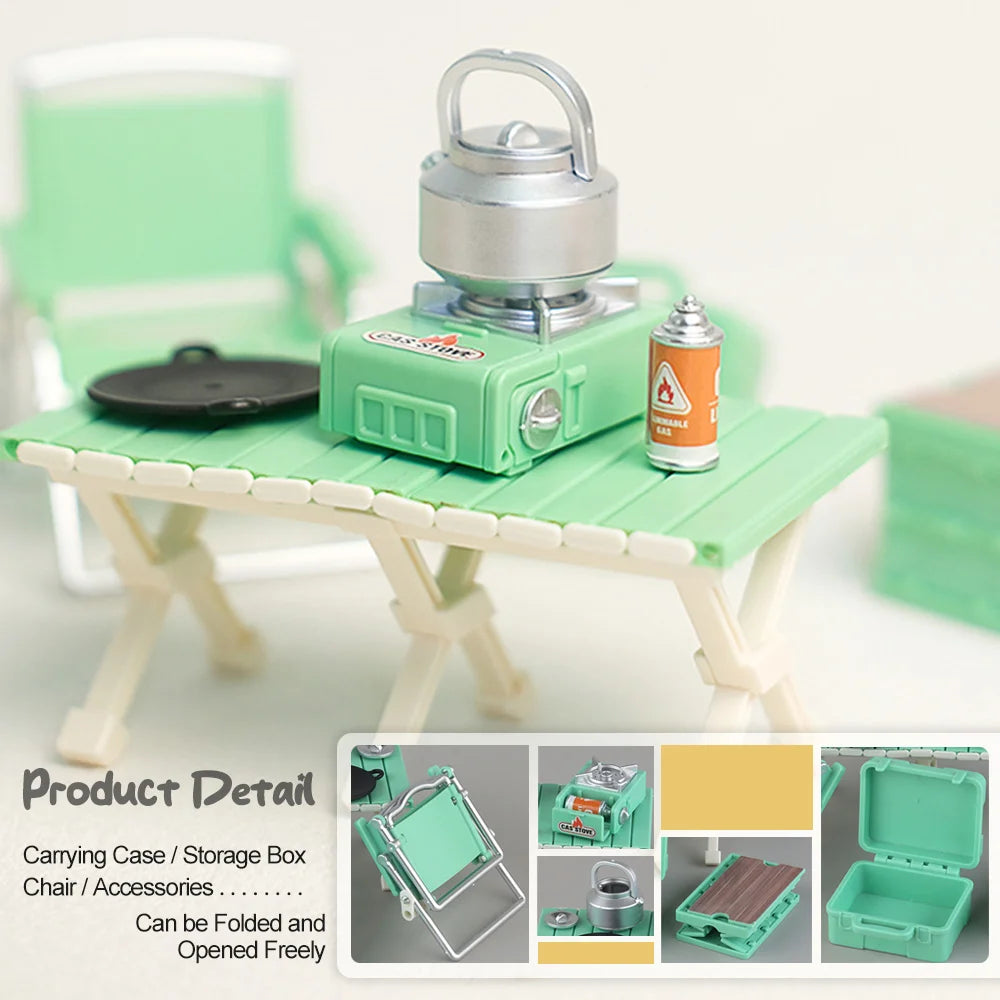 Ensemble accessoire de scène miniature pour camping et pique-nique