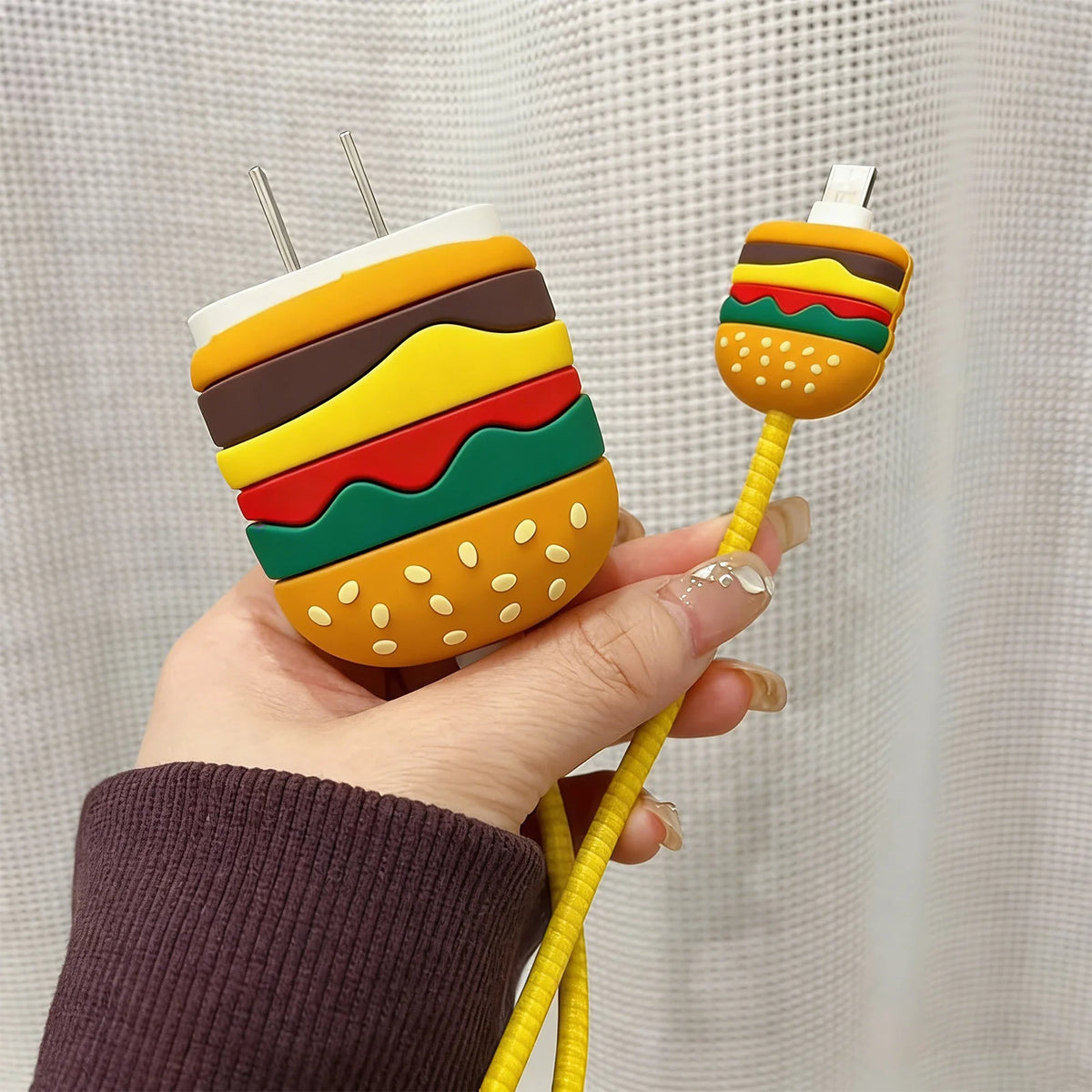 Burger-Style Silicone Charger Cover Set, Covers Only