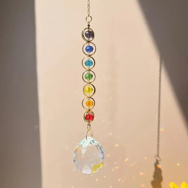Colorful Crystal Sun Catcher Rainbow Maker with Hanging Chain