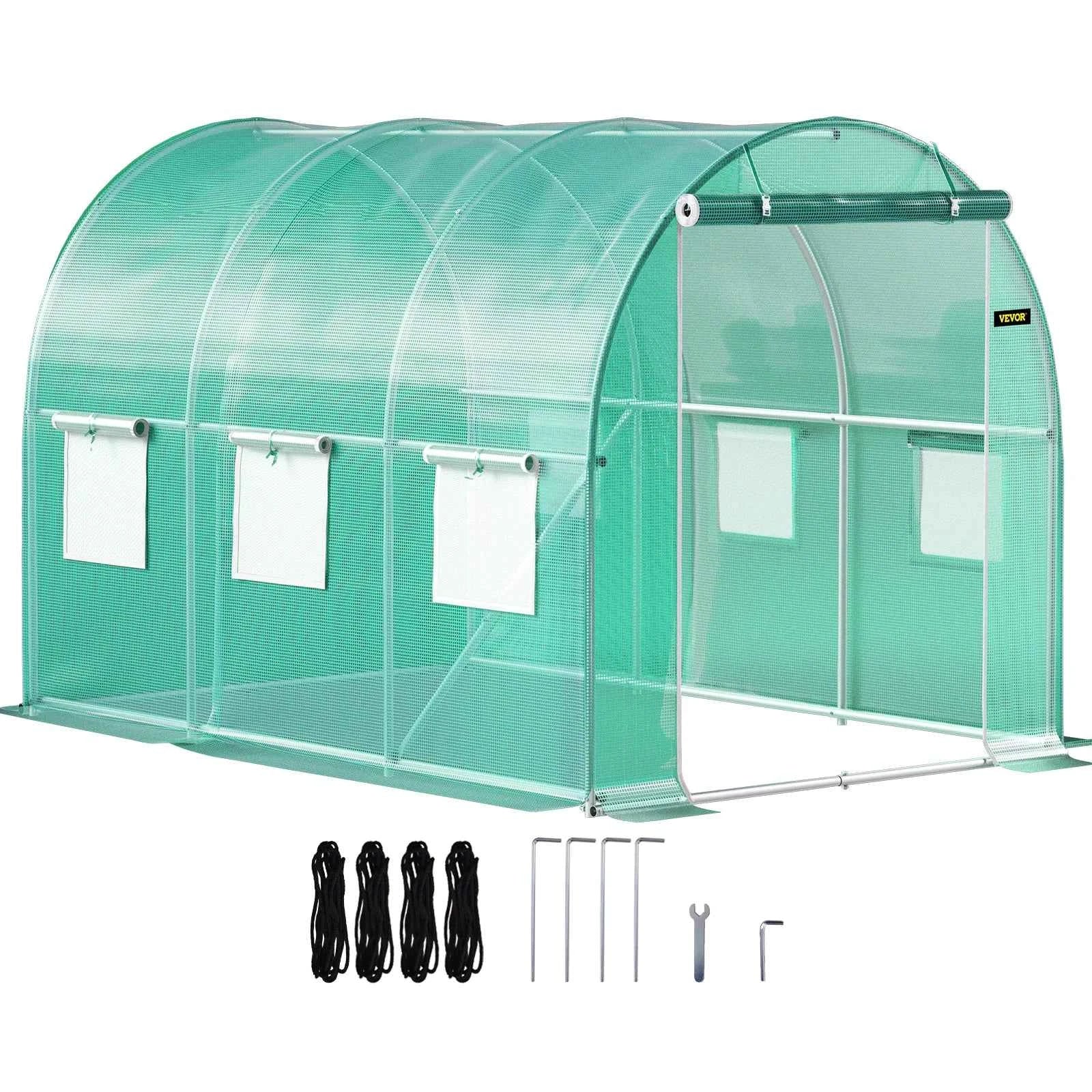Walk-In Tunnel Greenhouse Galvanized Frame Waterproof Cover
