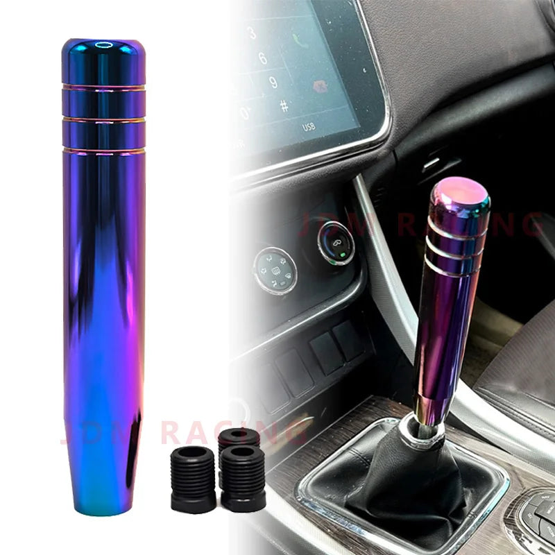 Universal Auto 13cm 18cm Length Manual Car Gear Shift Knob Aluminum Gear Shift Knob Racing Car Shift Gear Knob With 3 Adapters