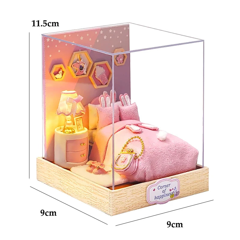 Kit de quarto em miniatura DIY, opções de modelos