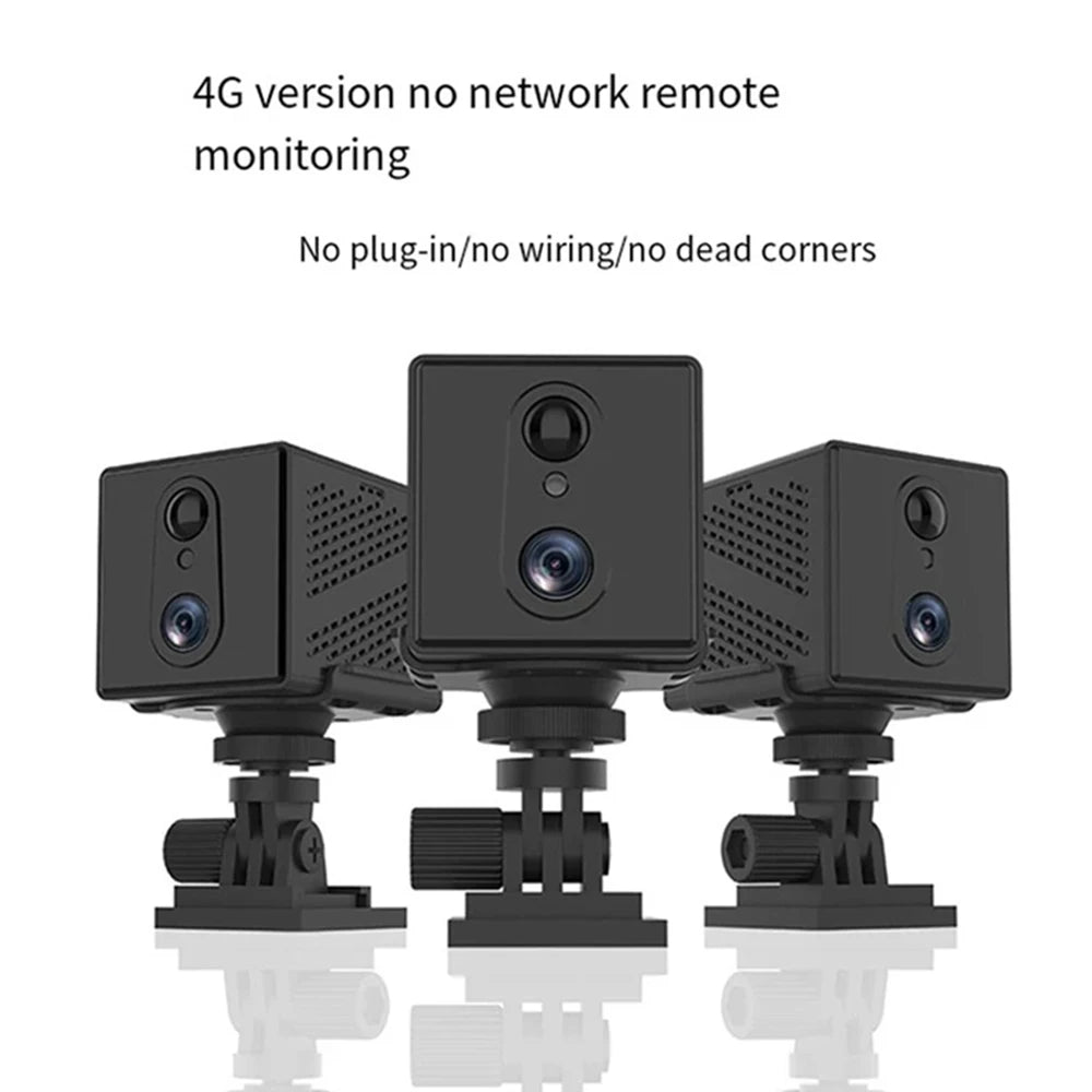5MP Mini-Überwachungskamera mit 4G/WiFi, Nachtsicht & Bewegungserkennung