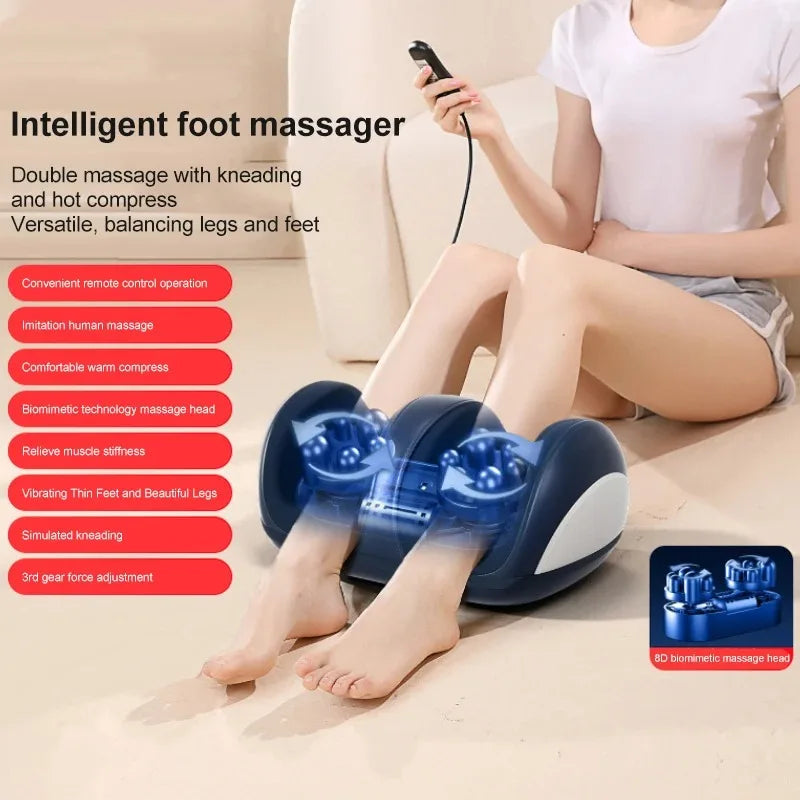 Extra Big Electric Foot Massager Hot Compress Shiatsu Kneading Leg Roller Kneading Calf Deep Relieve Fatigue Relaxation Muscle 