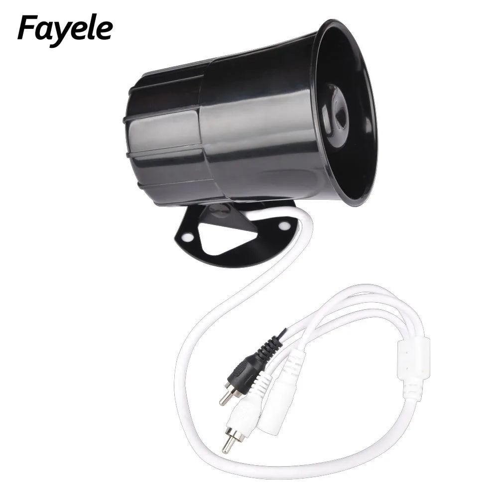 CCTV Audio Monitoring Speaker Horn Microphone Mic Pickup for Hikvision Camera DVR RCA Audio DC12V Security Audio Surveillance 