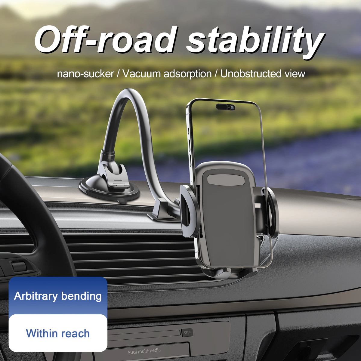 Long-Arm Windshield Phone Holder for Cars and Trucks