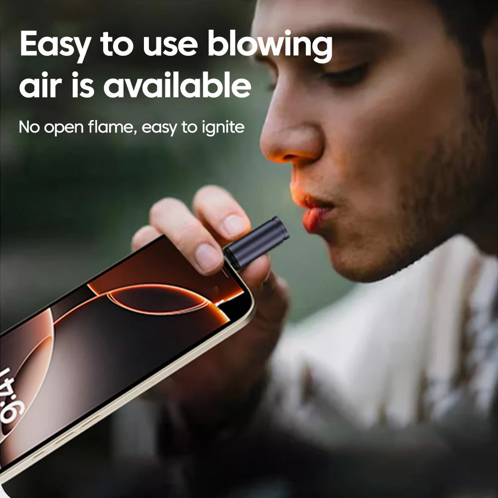 Type-C Mobile Cigarette Lighter Air Blowing Cigarette Lighter Outdoor Safety Portable Mini Cigarette Lighting Artifact 