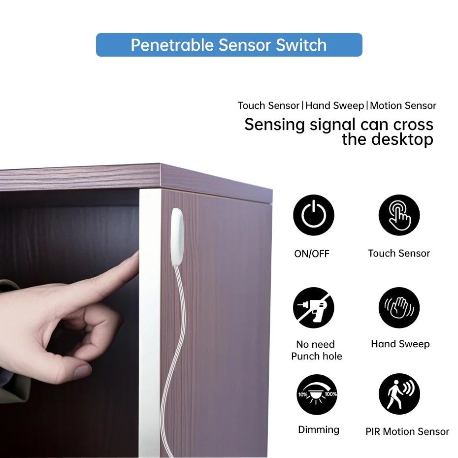 Cabinet LED Sensor Switch, Touch, Motion or Dual-Door Options