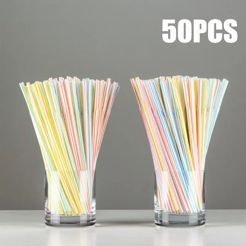 50-1000Pcs Drinking Straws Colorful & Black rietjes Flexible Wedding Party Supplies Drinking Straws Kitchen Wholesale 