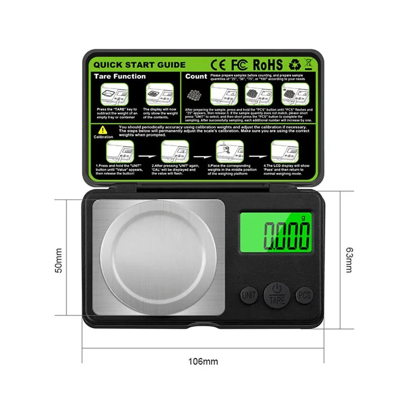 Pocket Digital Jewellery Scale - Capacity Options