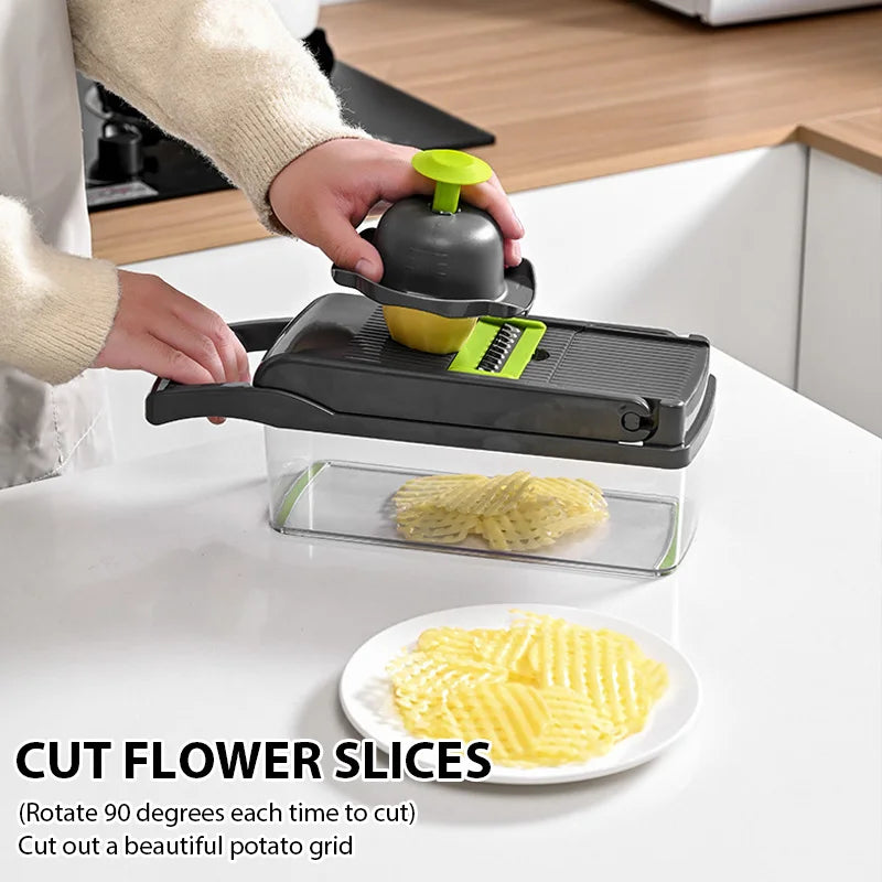 16-in-1 Mandoline Slicer and Vegetable Grater, Stainless Steel