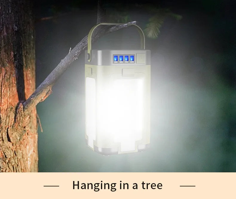 Lanternă pliabilă de camping cu 4 foi, solară, reîncărcabilă, lumină de urgență