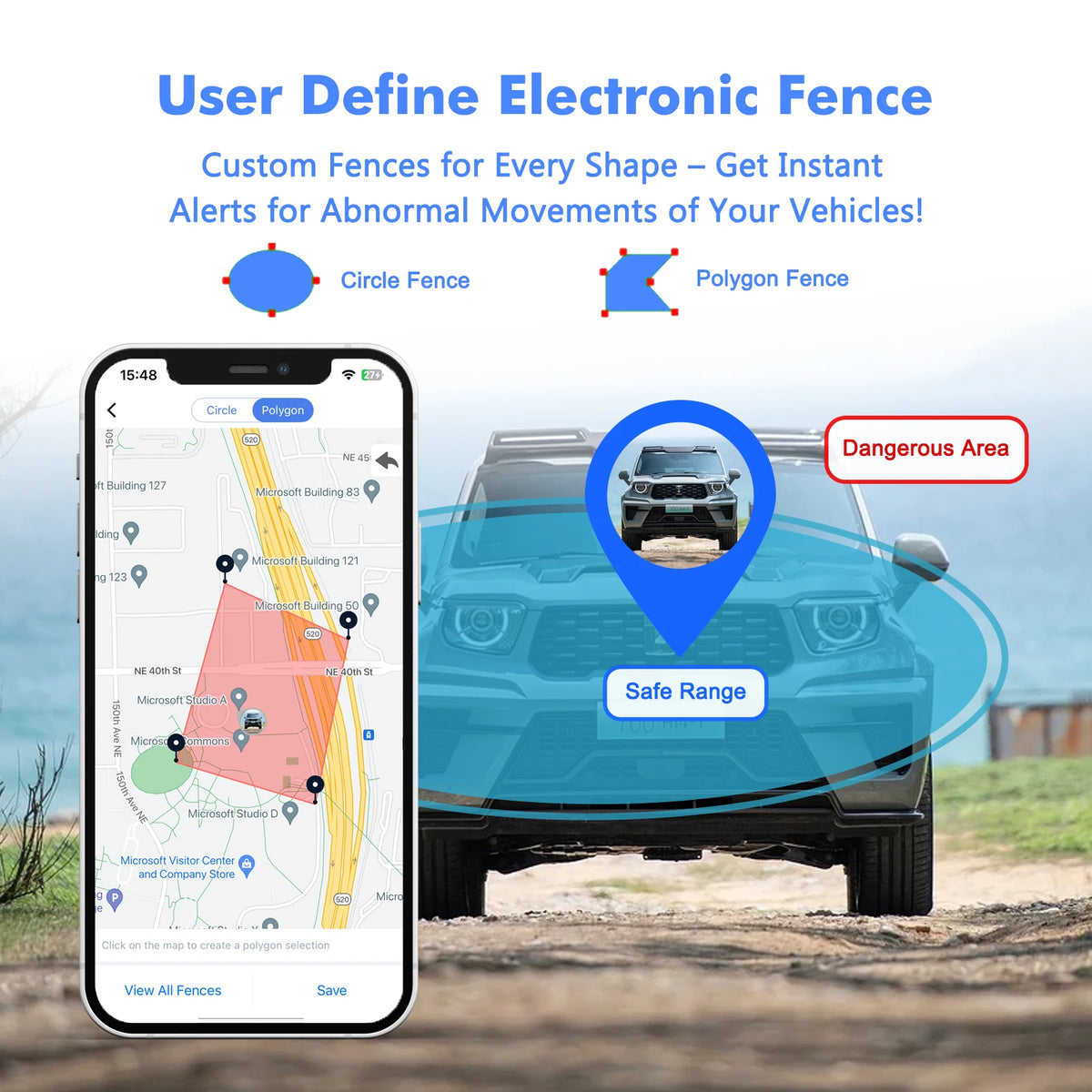 Wireless GPS Tracker for Car with Real-Time Alerts