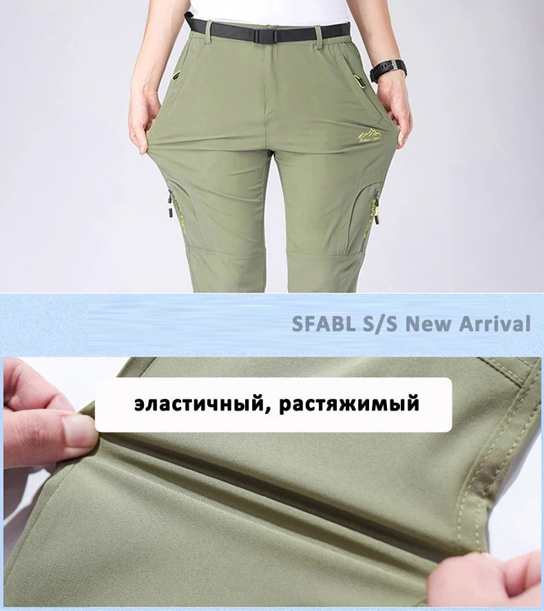 Men’s Quick Dry Hiking Pants Stretch Waterproof Multi Pocket