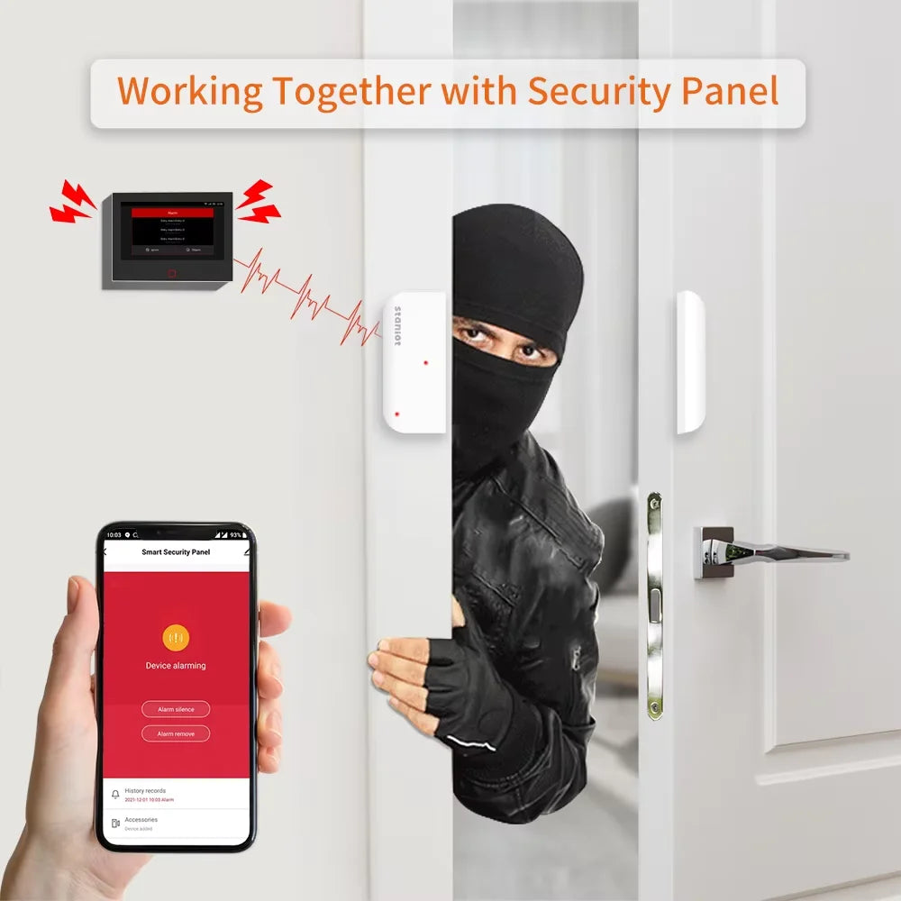 Staniot LoRa Wireless Contact Detector 5 Years Long Battery Life 500m Remote Transmission Door Window Entry Sensor for Home Security