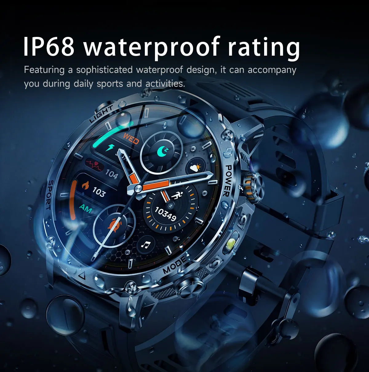 Outdoor Bluetooth Anruf-Smartwatch mit LED-Taschenlampe