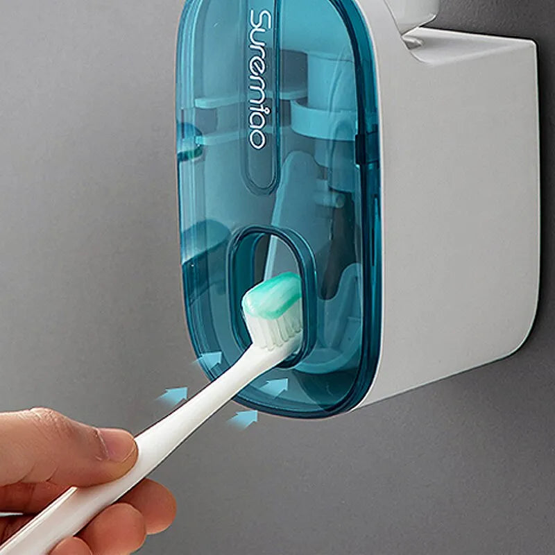 1 pz dispenser automatico di dentifricio accessori per il bagno supporto a parete per dentifricio pigro spremi spazzolino
