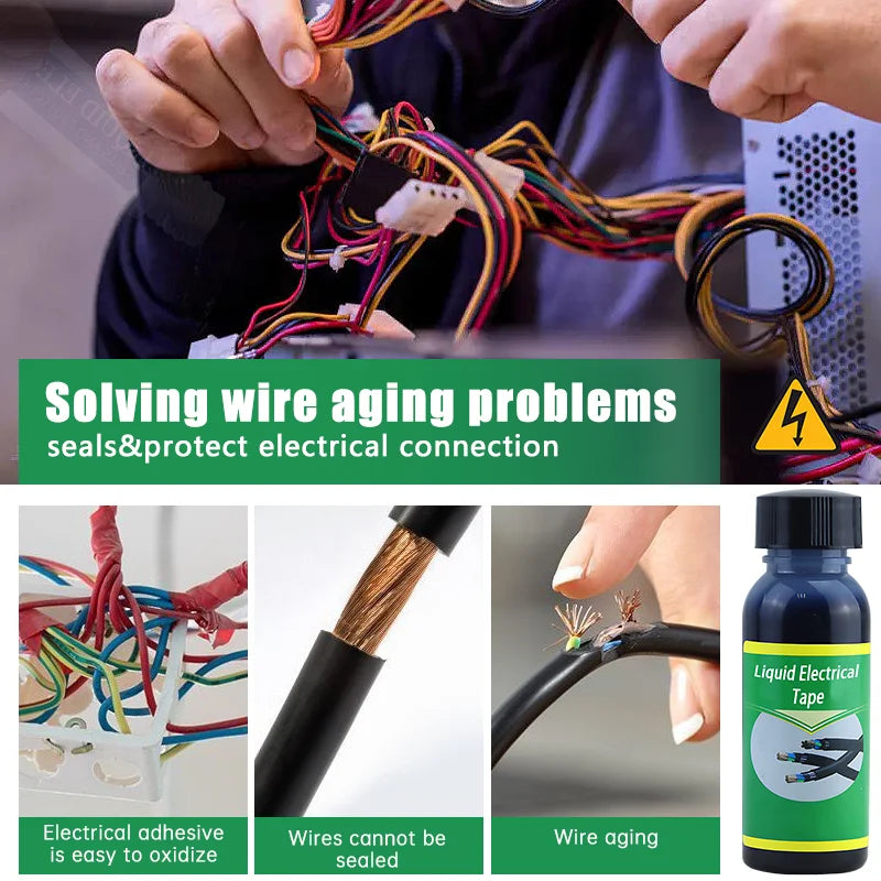 Waterproof Liquid Electrical Tape Insulating Tape Repair Rubber Electrical Wire Cable Liquid Insulation Paste Coat Fix Line Glue