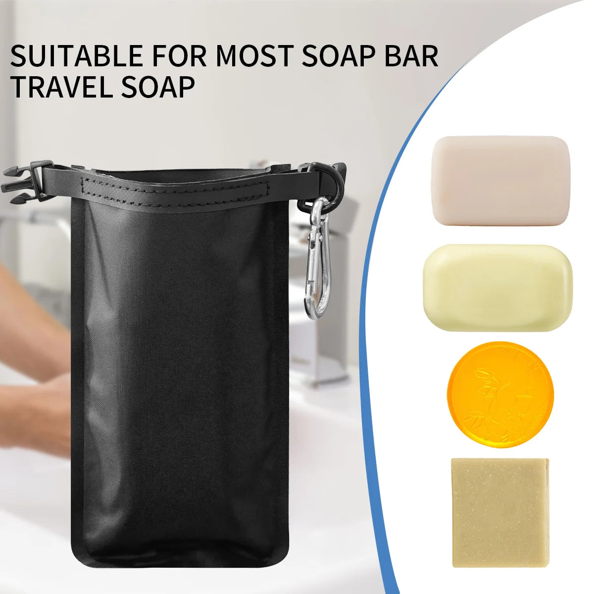 Travel Soap Bar Pouch with Mesh Bag
