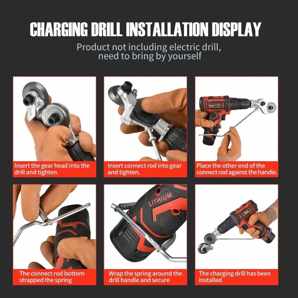Drill-Powered Sheet Metal Cutter Attachment