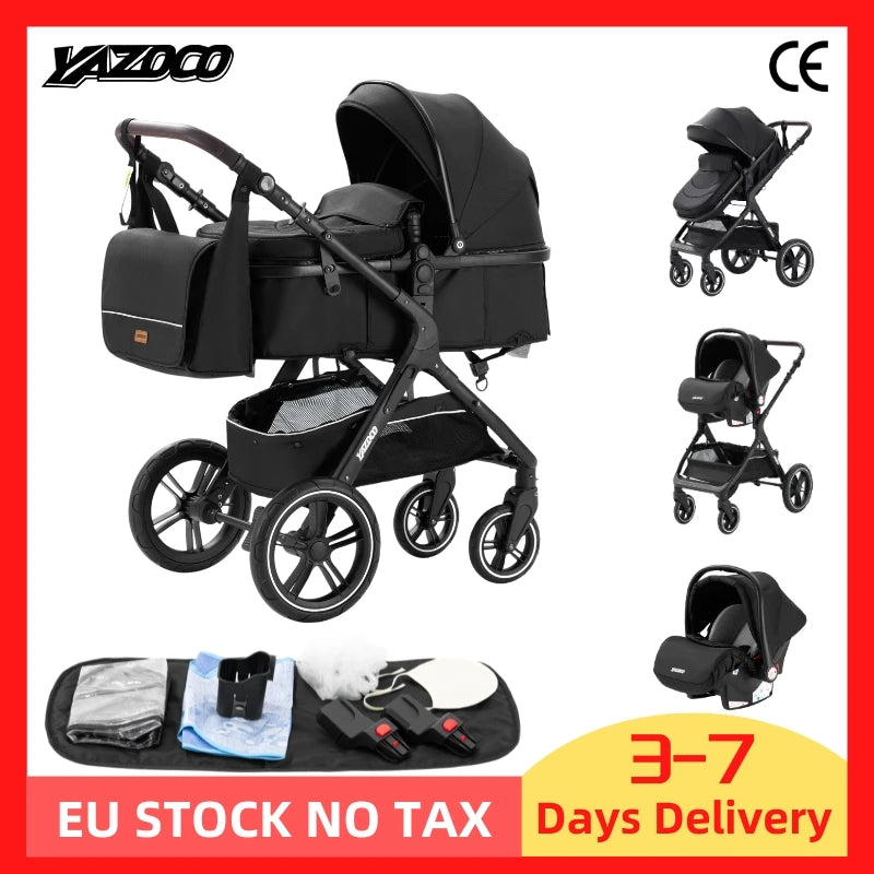 Luxury 3‑in‑1 Baby Stroller Travel System
