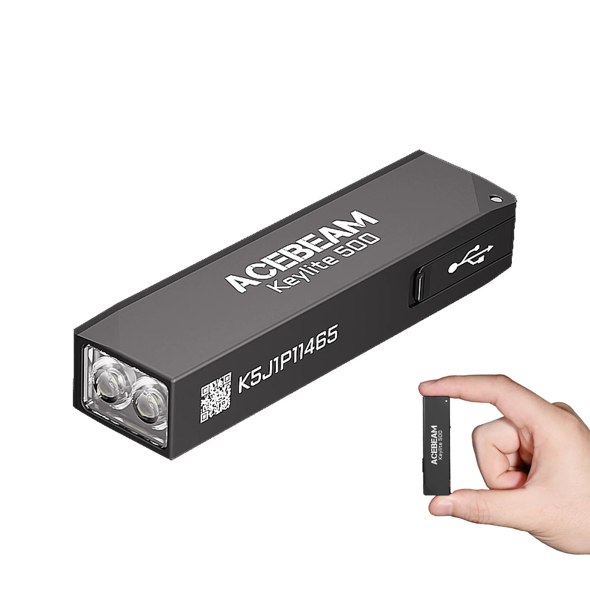 Compact 500-Lumen Rechargeable Keychain Torch
