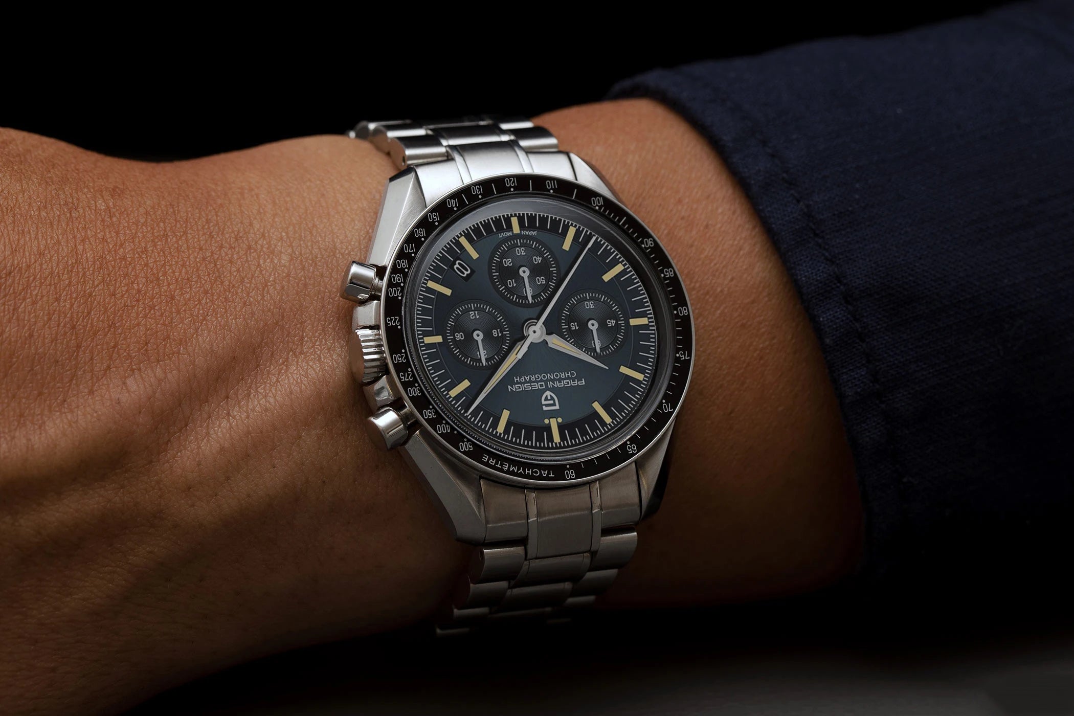 Ρολόι Pagani Design PD1701 Moonwatch Χρονογράφος με Ζαφείρι και Ατσάλινο Κάσα
