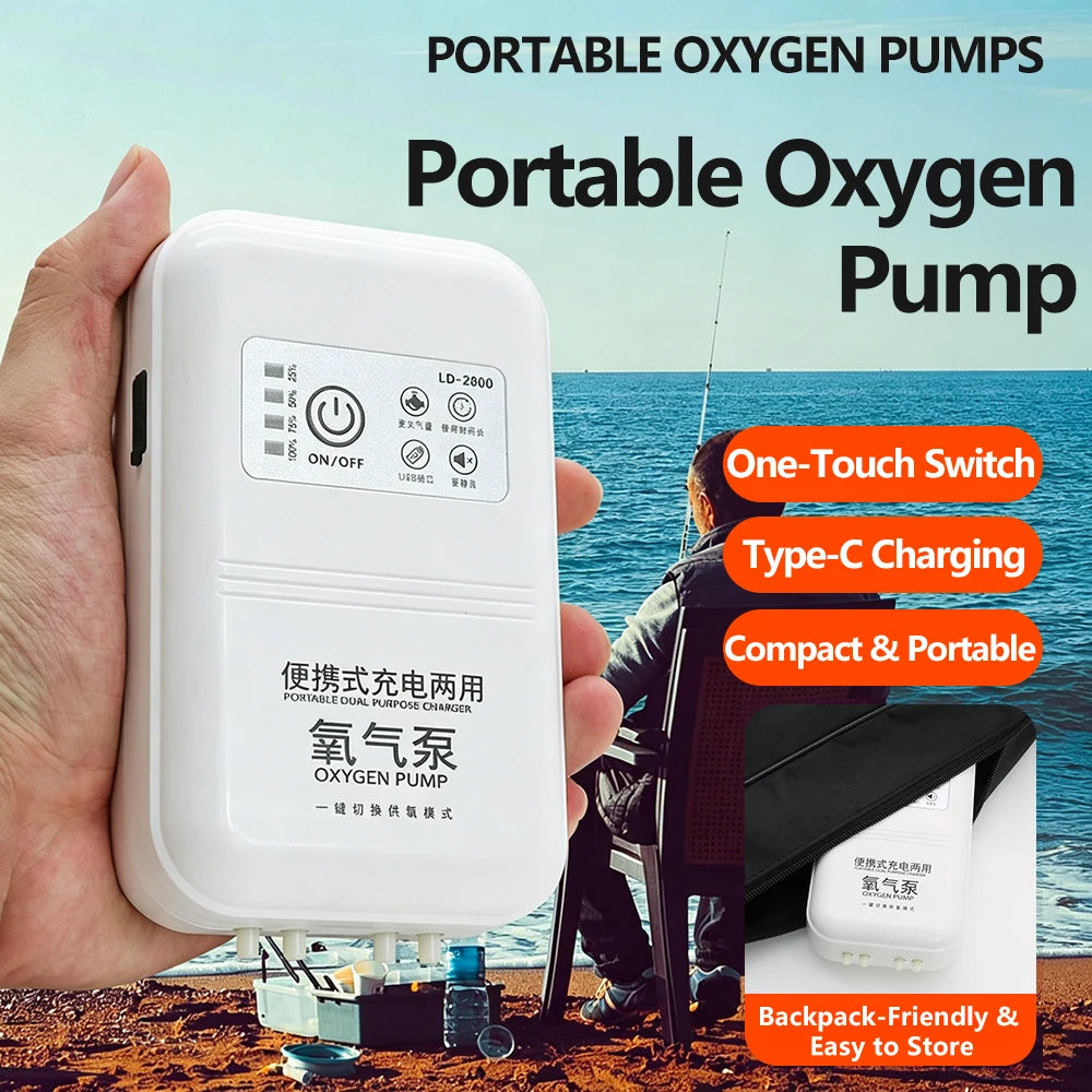 Rechargeable Aquarium Air Pump for Fish Tanks