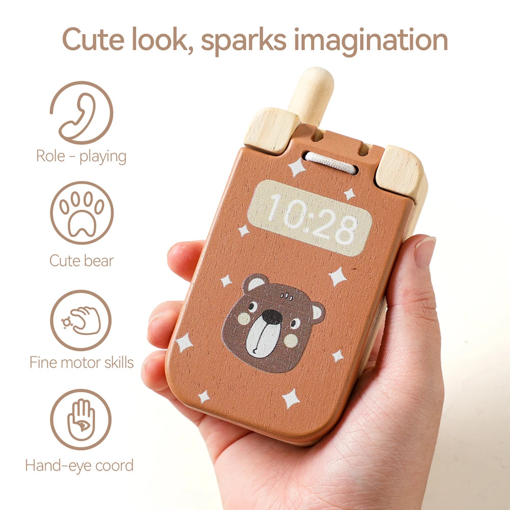Bear-Shaped Phone Teether Toy for Teething Babies