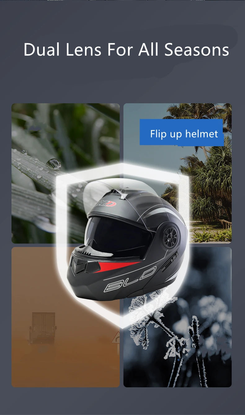 Binoclu/Bizant dual pentru bărbați/femei, cască de Moto, motocros, modular, Flip Up, personalizată, Cască integrală