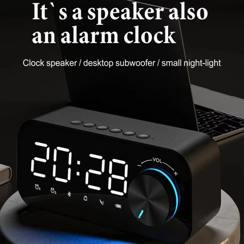 Bluetooth ébresztőóra hangszóró FM rádióval és LED kijelzővel